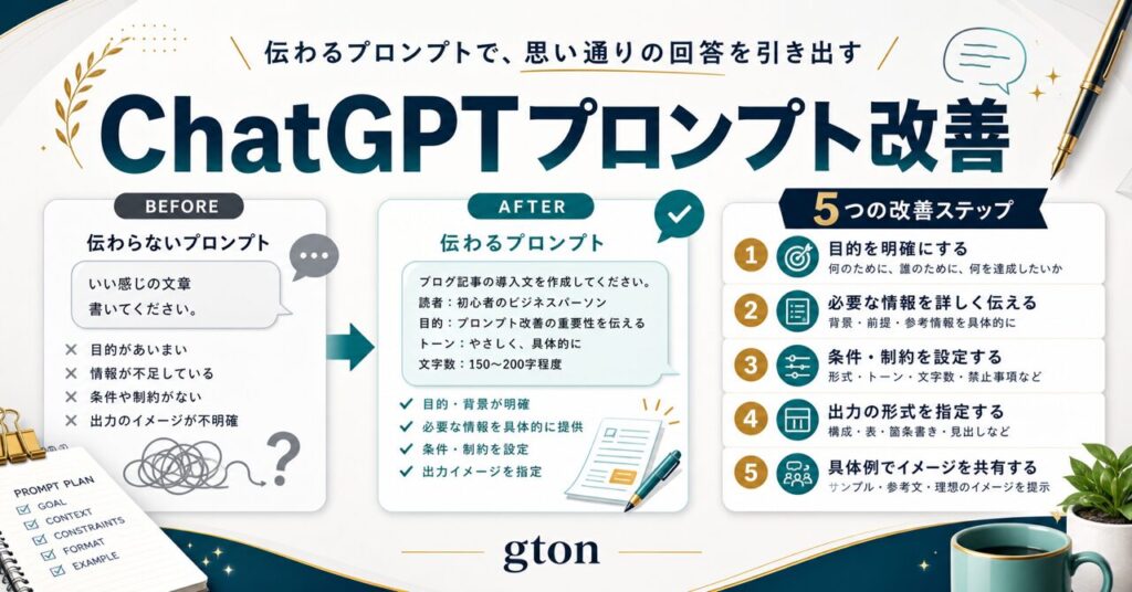 ChatGPTプロンプト改善のアイキャッチ