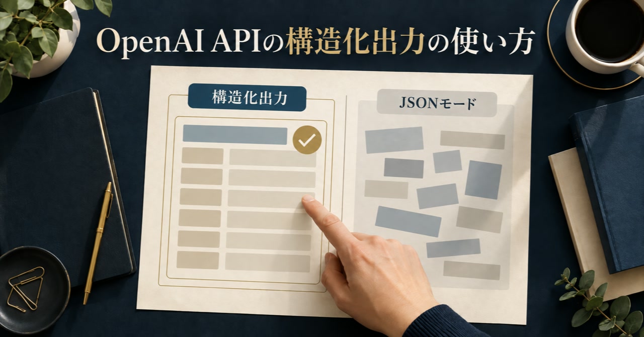 OpenAI APIの構造化出力の使い方｜JSON Schemaで固定する手順